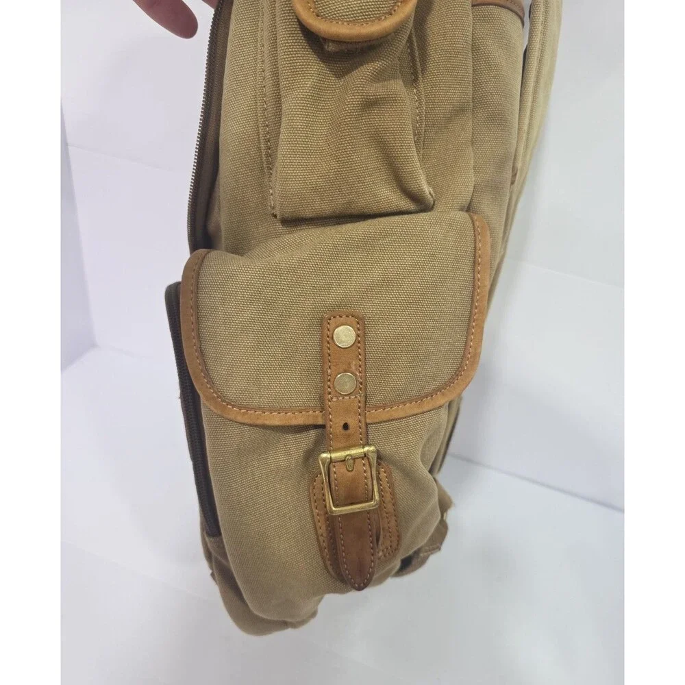 Vintage Orvis Battenkill Leather and Canvas Backpack Outdoor Travel Bag